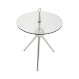 Elegant Glass Steel Side Table