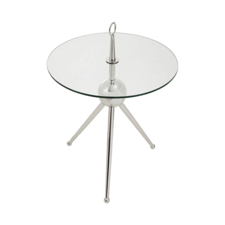Elegant Glass Steel Side Table