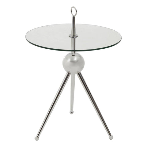Elegant Glass Steel Side Table