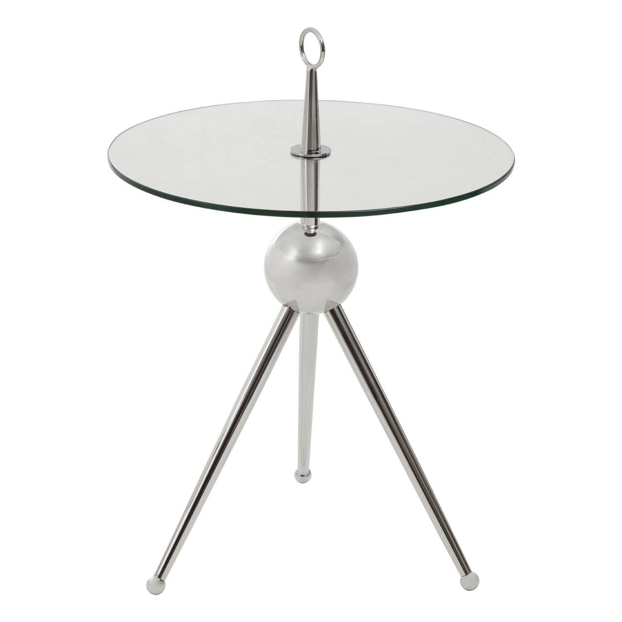 Elegant Glass Steel Side Table