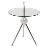 Elegant Glass Steel Side Table
