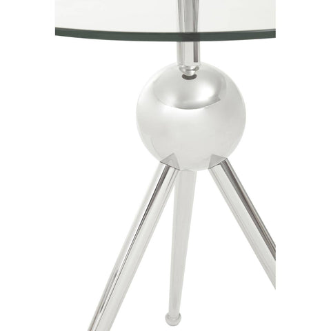 Elegant Glass Steel Side Table