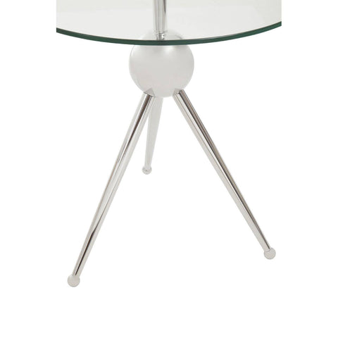 Elegant Glass Steel Side Table