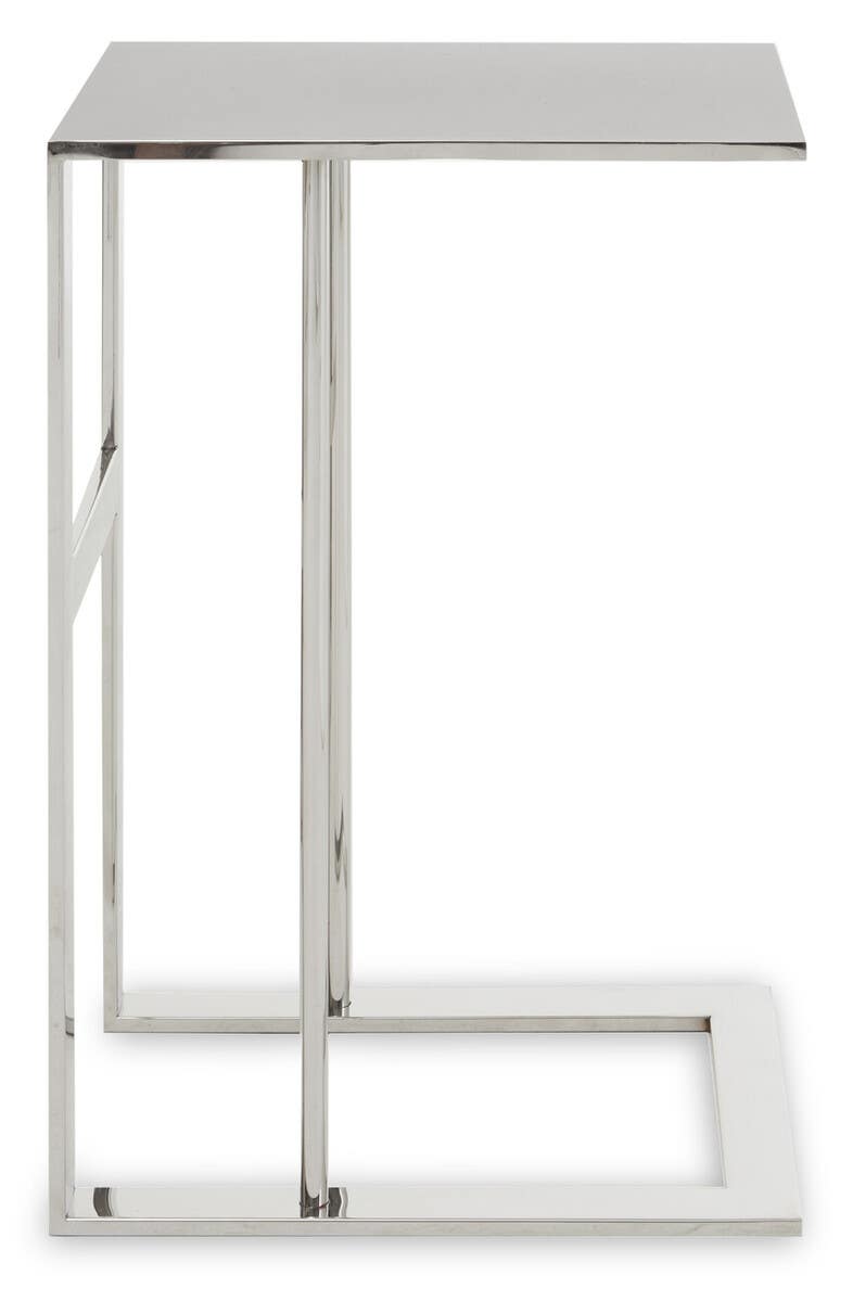 Luxury Silver C-Shape Side Table