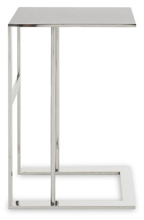 Luxury Silver C-Shape Side Table