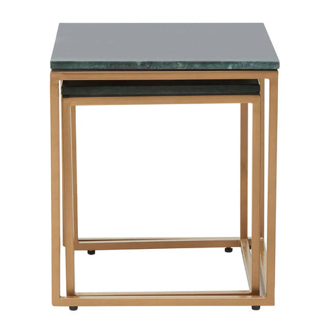 Green Marble Nesting Tables Set
