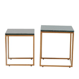 Green Marble Nesting Tables Set