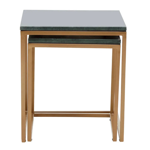 Green Marble Nesting Tables Set