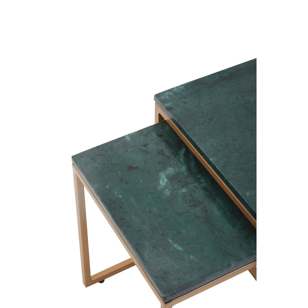 Green Marble Nesting Tables Set