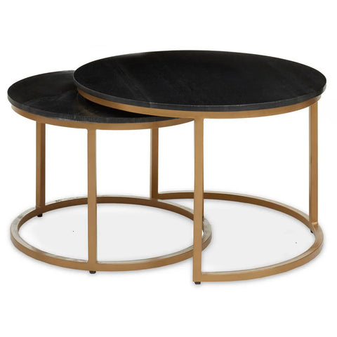 Luxe Black Marble Nesting Tables