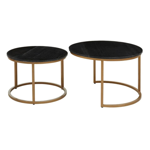 Luxe Black Marble Nesting Tables