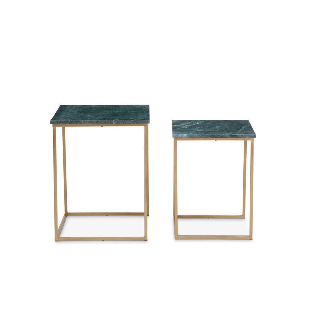 Green Marble Nesting Side Tables