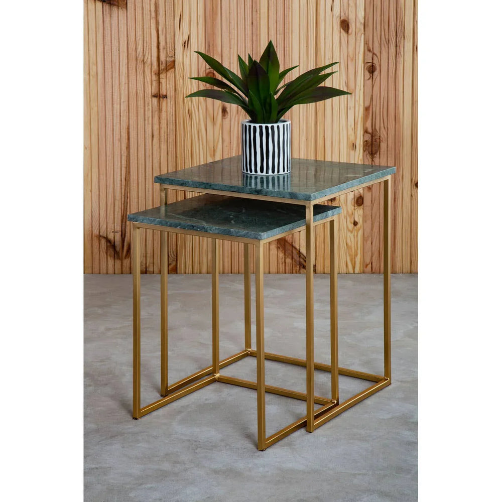 Green Marble Nesting Side Tables