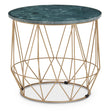 Green Marble Gold Side Table