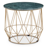Green Marble Gold Side Table