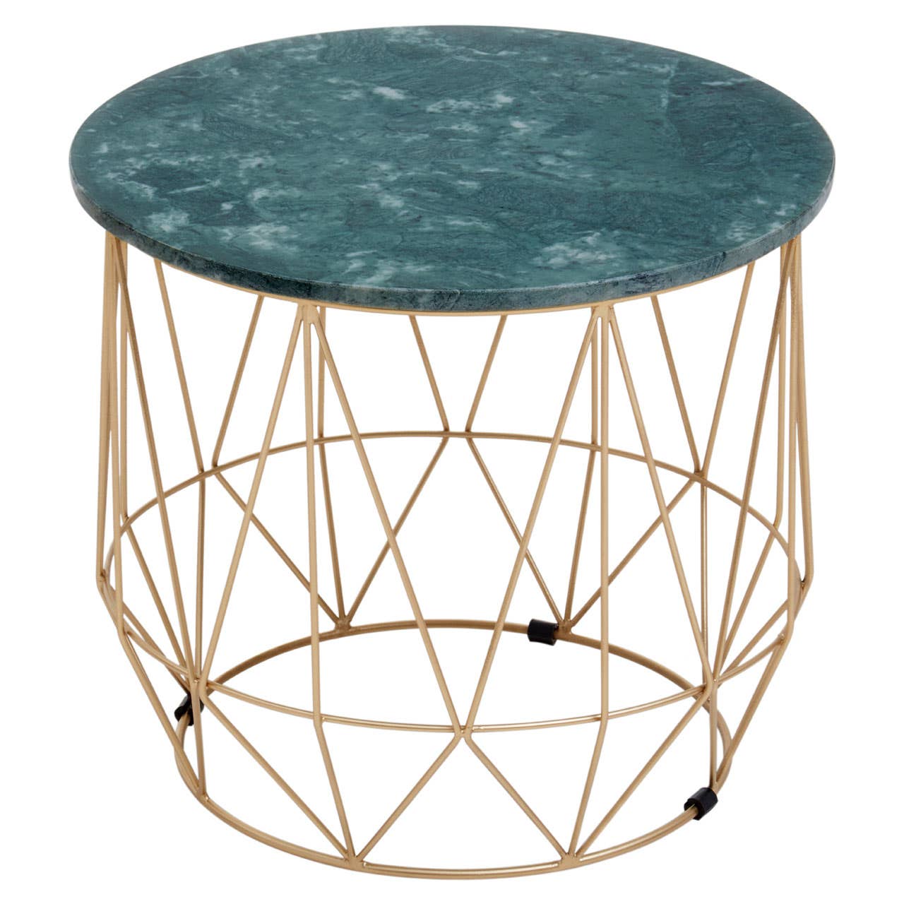 Green Marble Gold Side Table