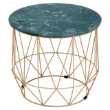Green Marble Gold Side Table