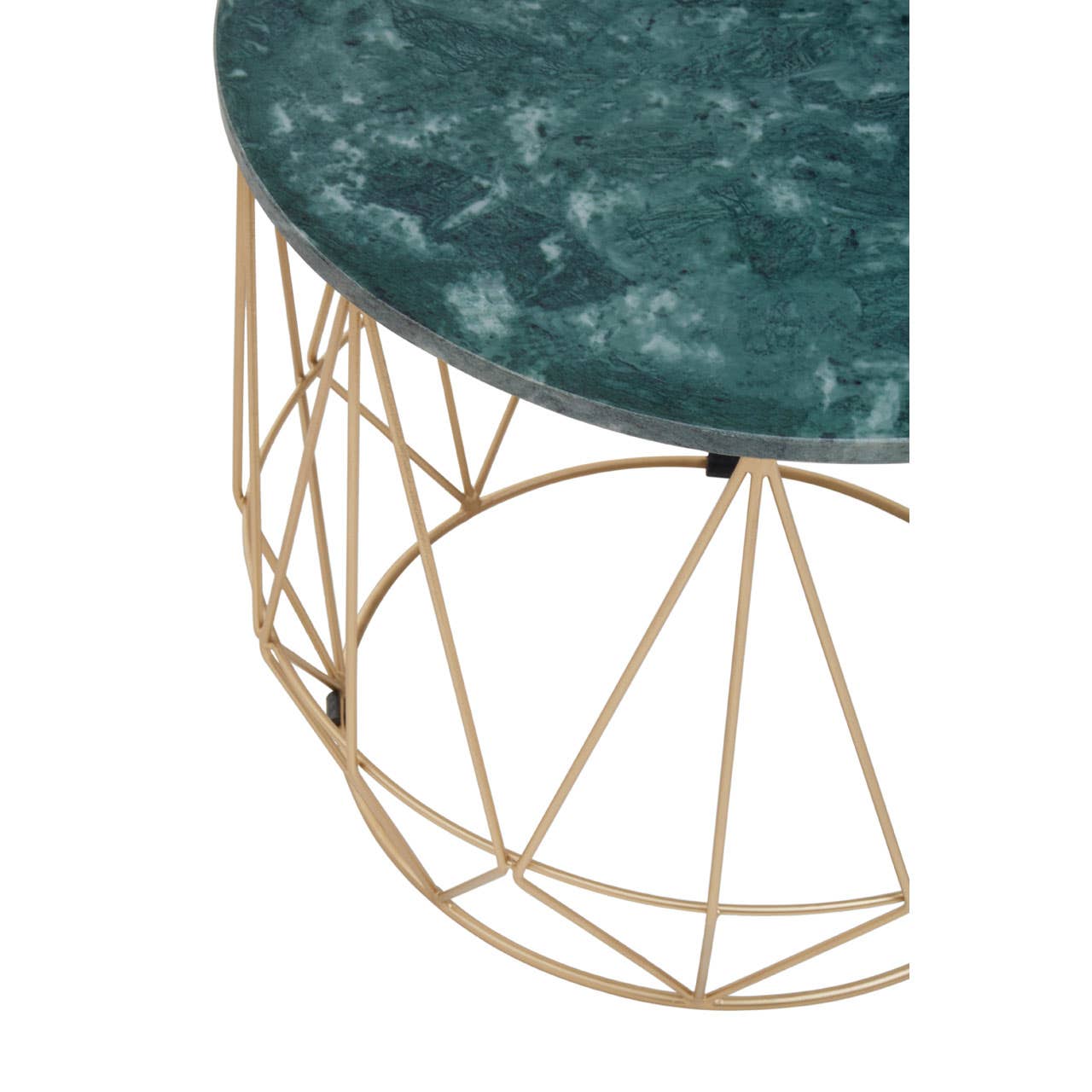 Green Marble Gold Side Table