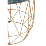Green Marble Gold Side Table