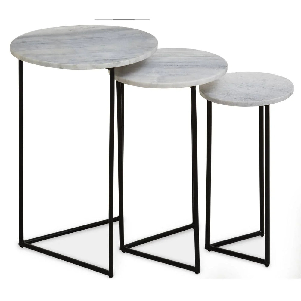 White Marble Triangular Side Tables