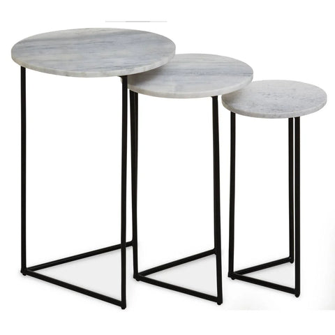 White Marble Triangular Side Tables