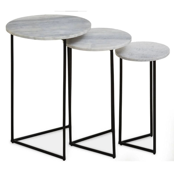 White Marble Triangular Side Tables