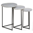 White Marble Triangular Side Tables