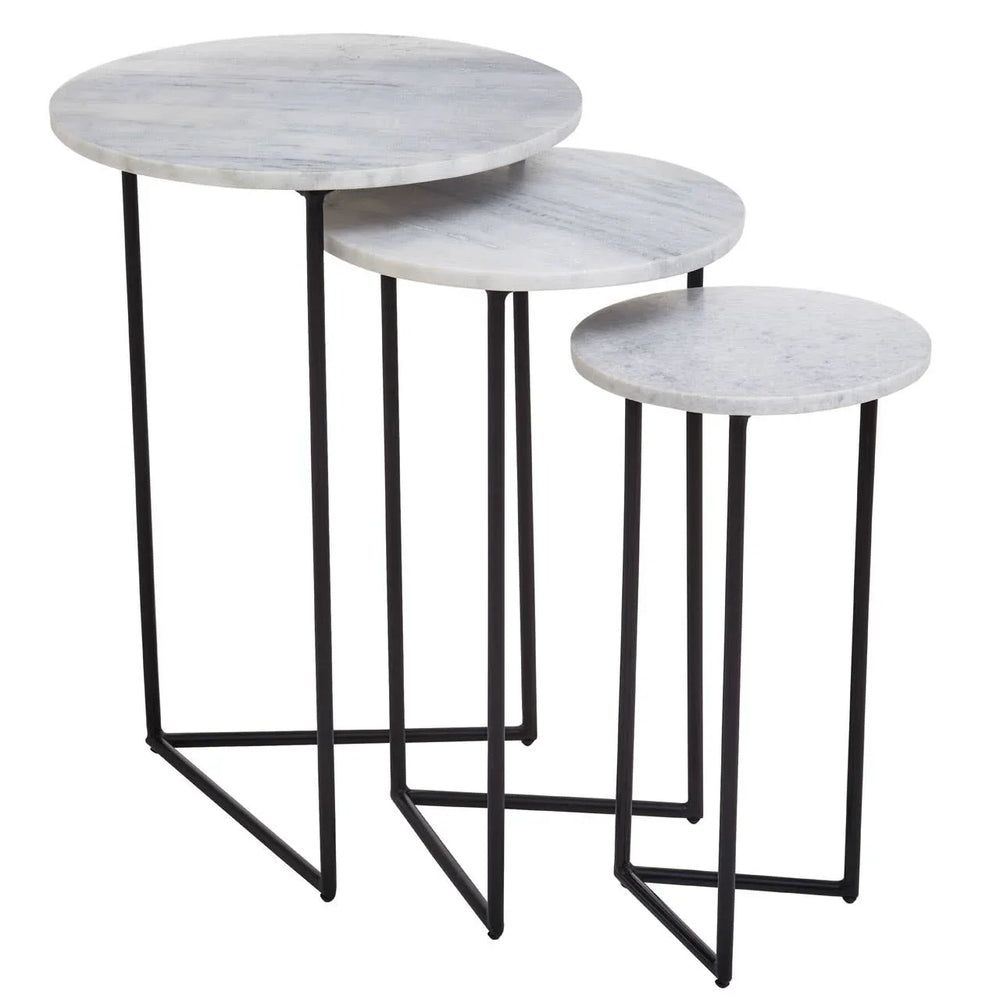White Marble Triangular Side Tables