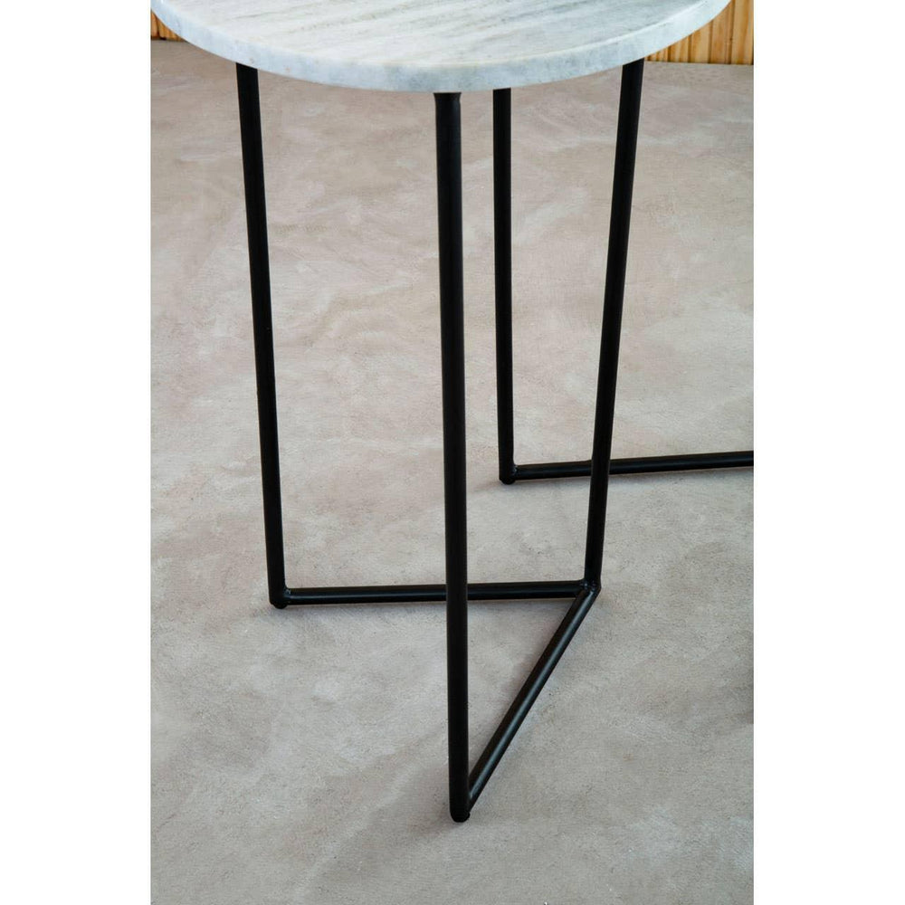 White Marble Triangular Side Tables