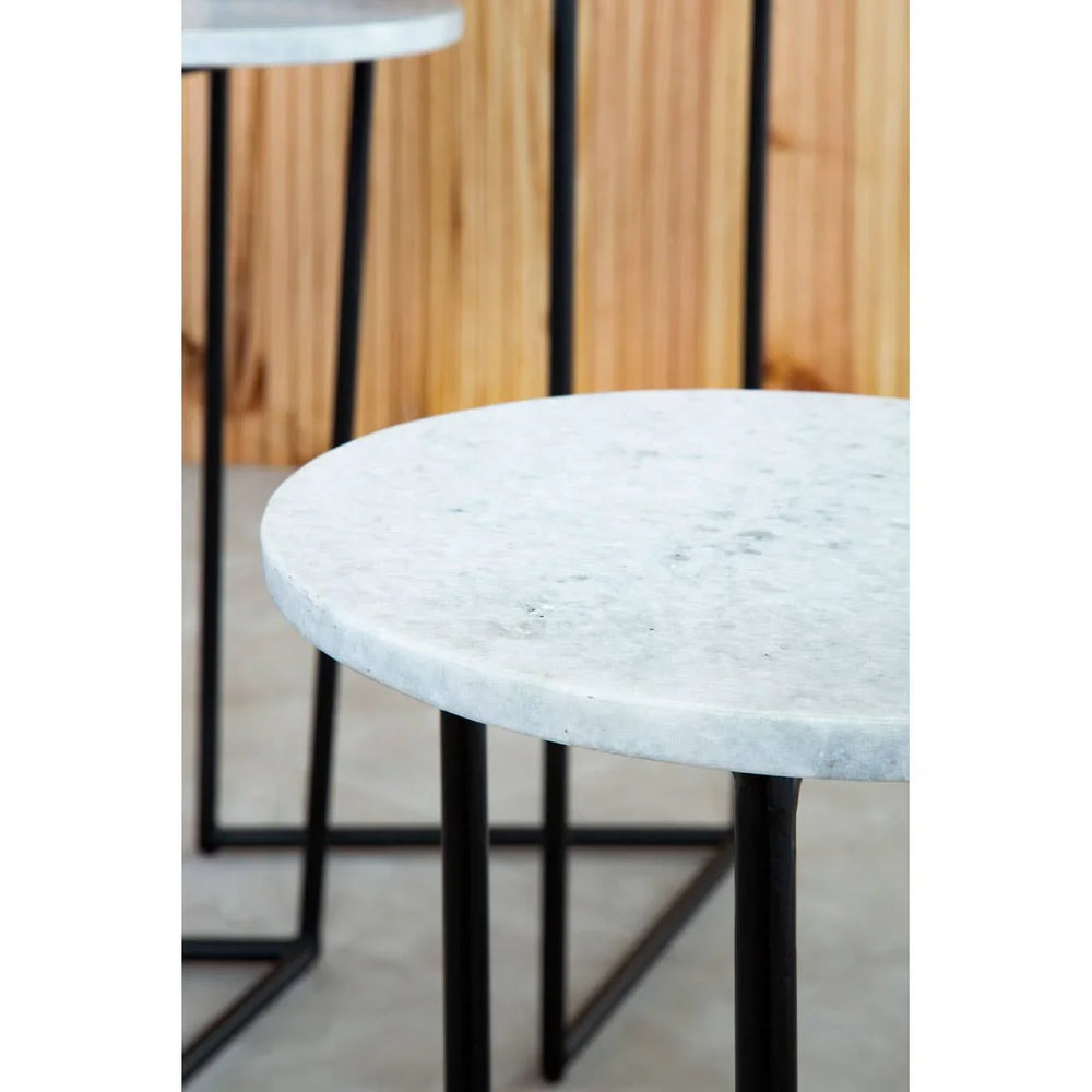 White Marble Triangular Side Tables