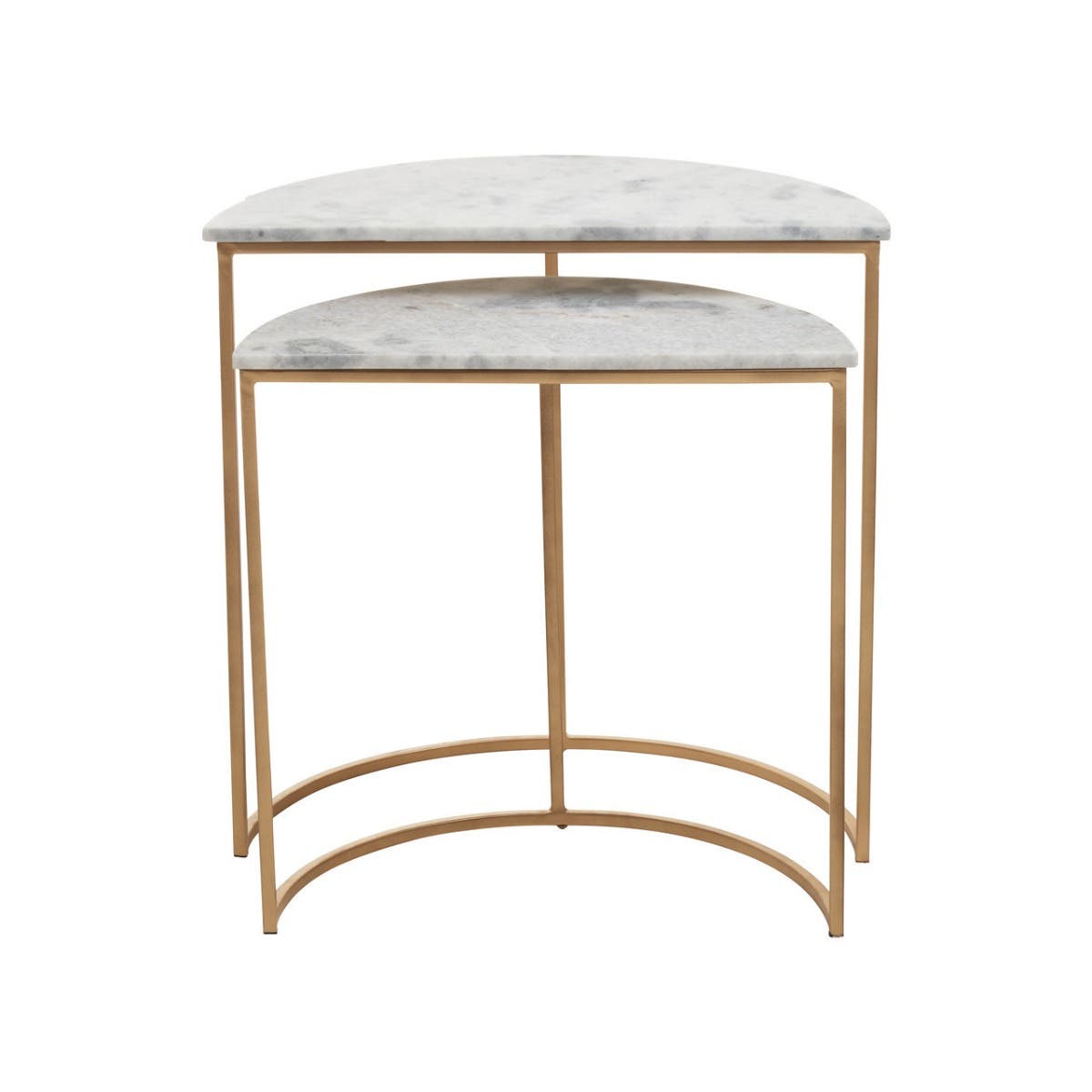 SemiCircular Marble Side Tables Set