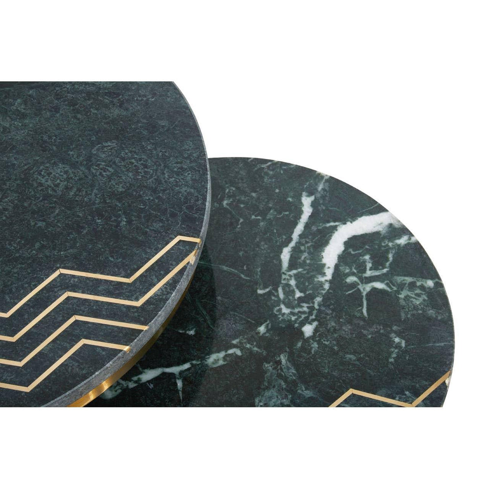 Green Marble Side Tables Set