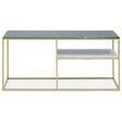 Golden Marble Geometric Console Table