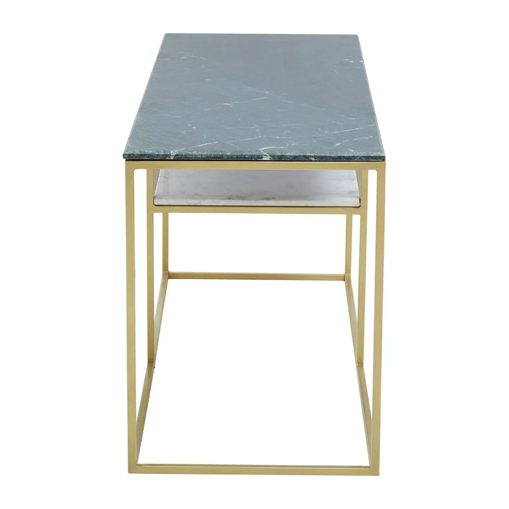 Golden Marble Geometric Console Table