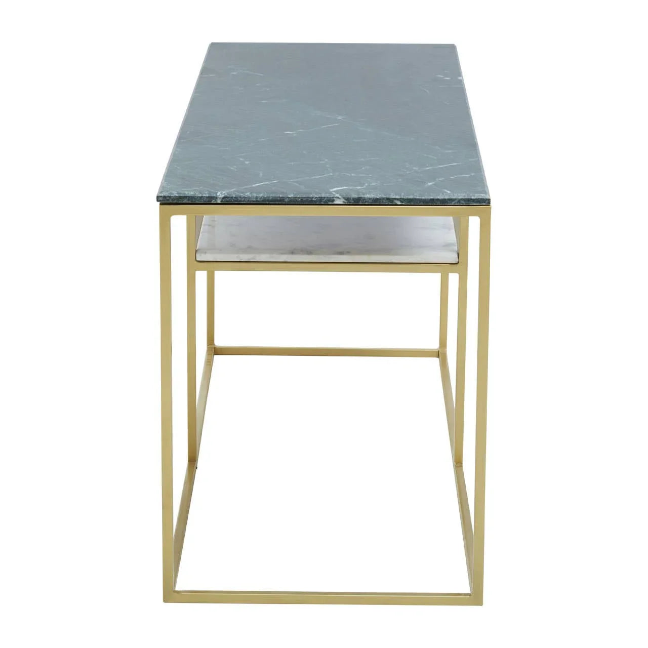 Golden Marble Geometric Console Table