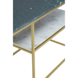 Golden Marble Geometric Console Table