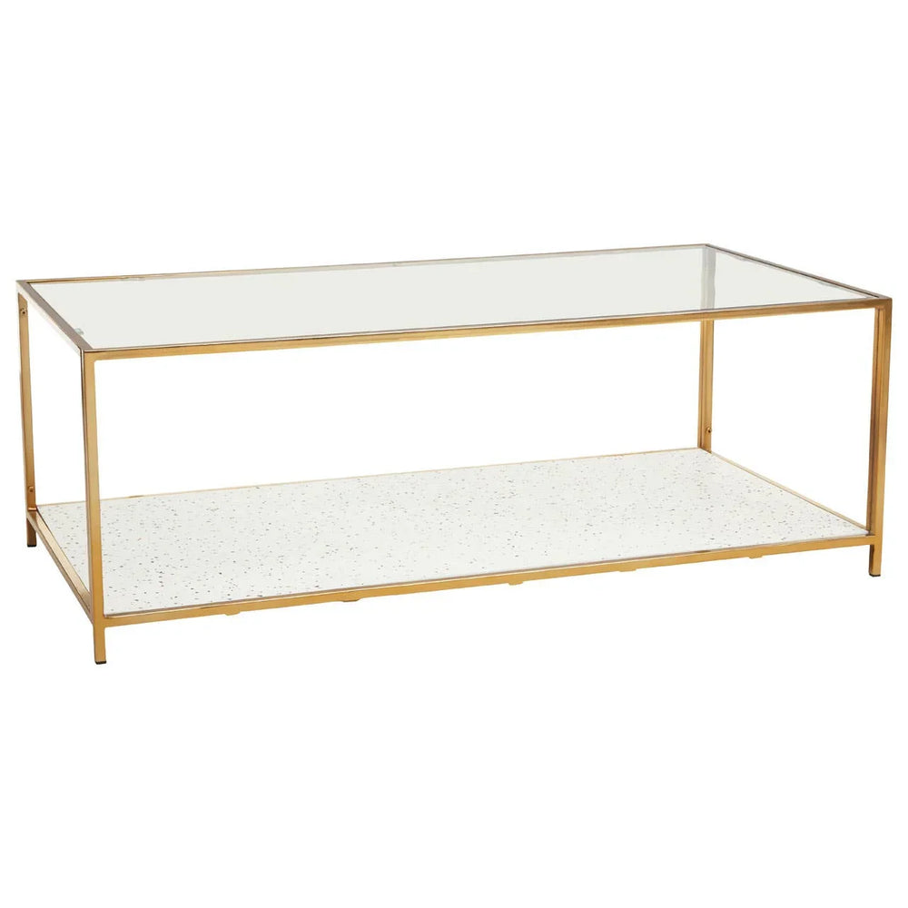 Golden Terrazzo Glass Coffee Table