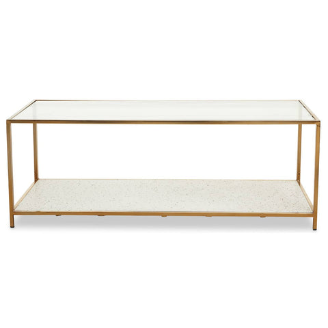Golden Terrazzo Glass Coffee Table