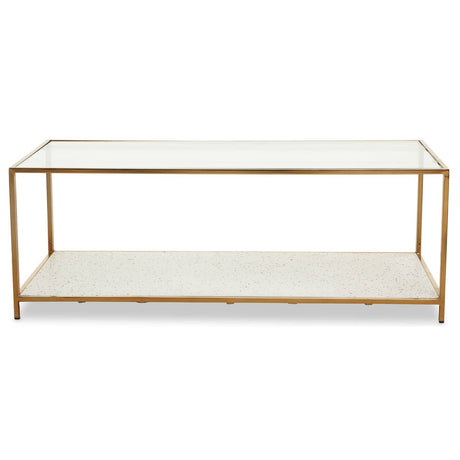 Golden Terrazzo Glass Coffee Table