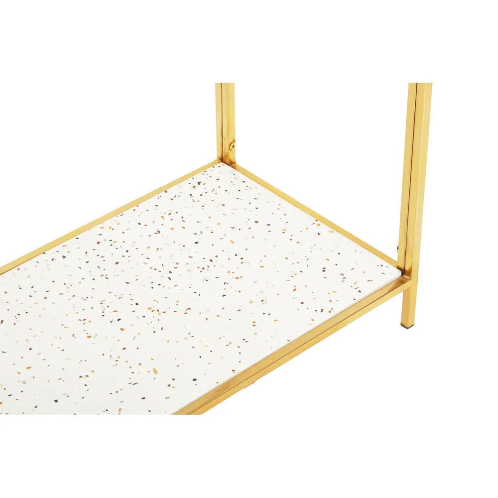 Golden Terrazzo Glass Console Table