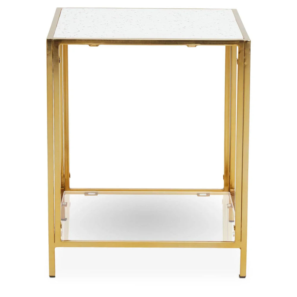 Gold Frame Glass Side Table