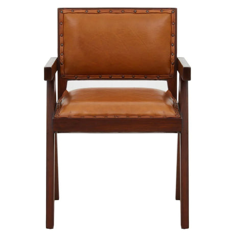 Inca Tan Leather Dining Chair