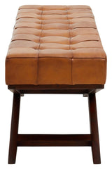 Luxe Leather Cross Base Bench