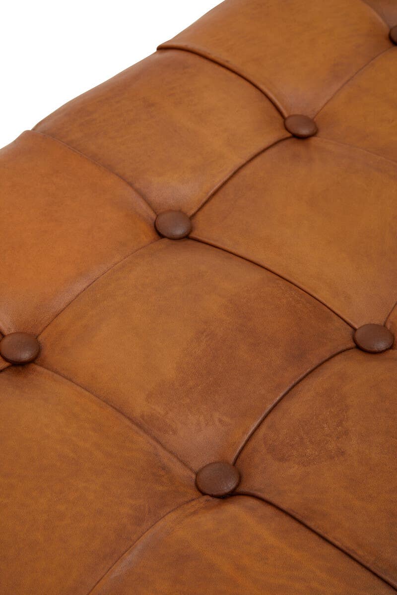 Luxe Leather Cross Base Bench