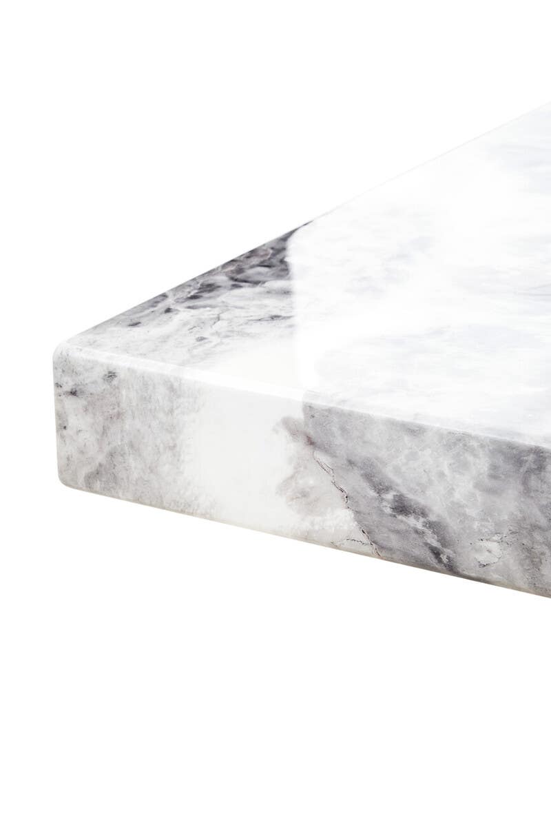 Sleek Grey Marble Dining Table
