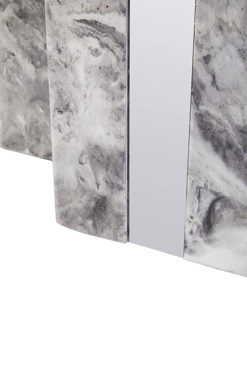 Sleek Grey Marble Dining Table