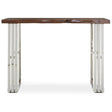 Natural Wood & Silver Console