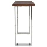 Natural Wood & Silver Console