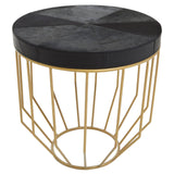 Gold Geometric Round Side Table
