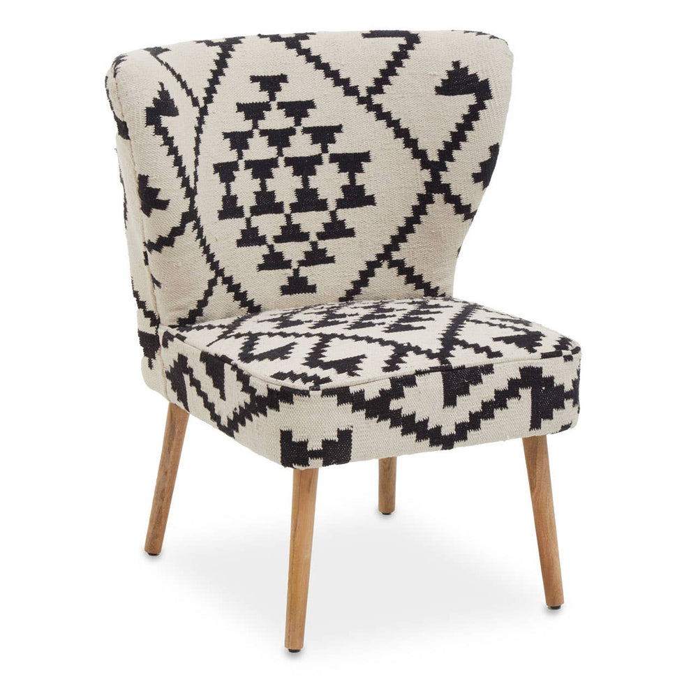 Geometric Pattern Upholstered Accent Chair